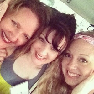 Tanya Eby, Me and Kate Rudd in cab in NYC