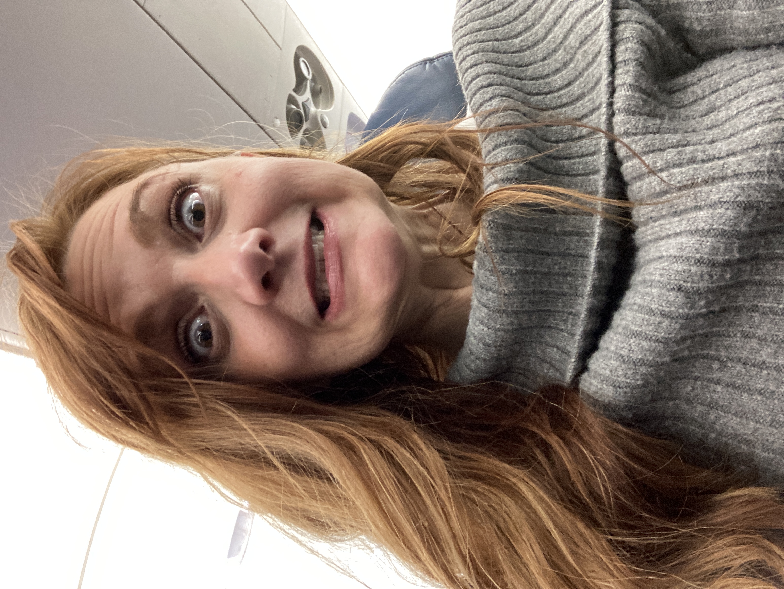 Narrator Amy McFadden goofing around